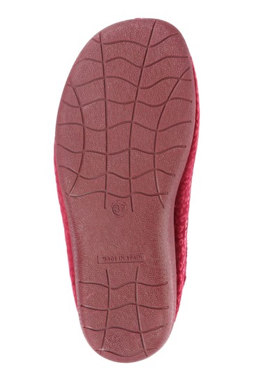 Pavers Ladies Red Leopard Print Slippers