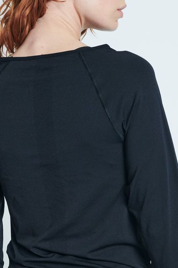 ELLE Black Headline Seamfree Lounge Long Sleeve Top