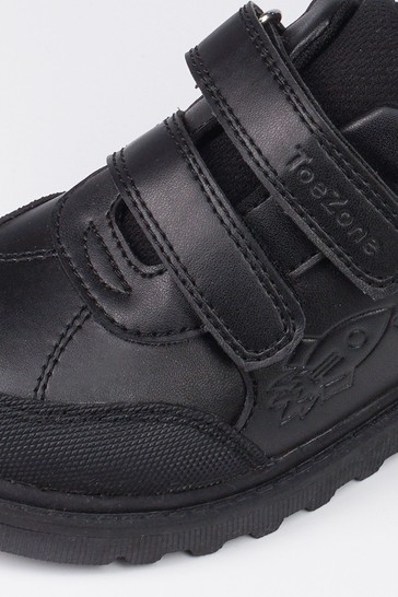 ToeZone حذاء مدرسي أسود روكيت مبتكر