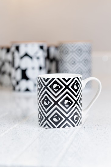 Beau And Elliot Monochrome Tile Mug