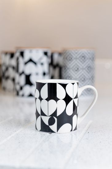 Beau And Elliot Monochrome Brokenhearted Mug