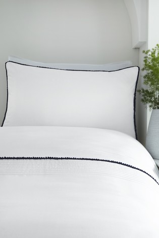 Serene Pom Pom Duvet Cover And Pillowcase Set