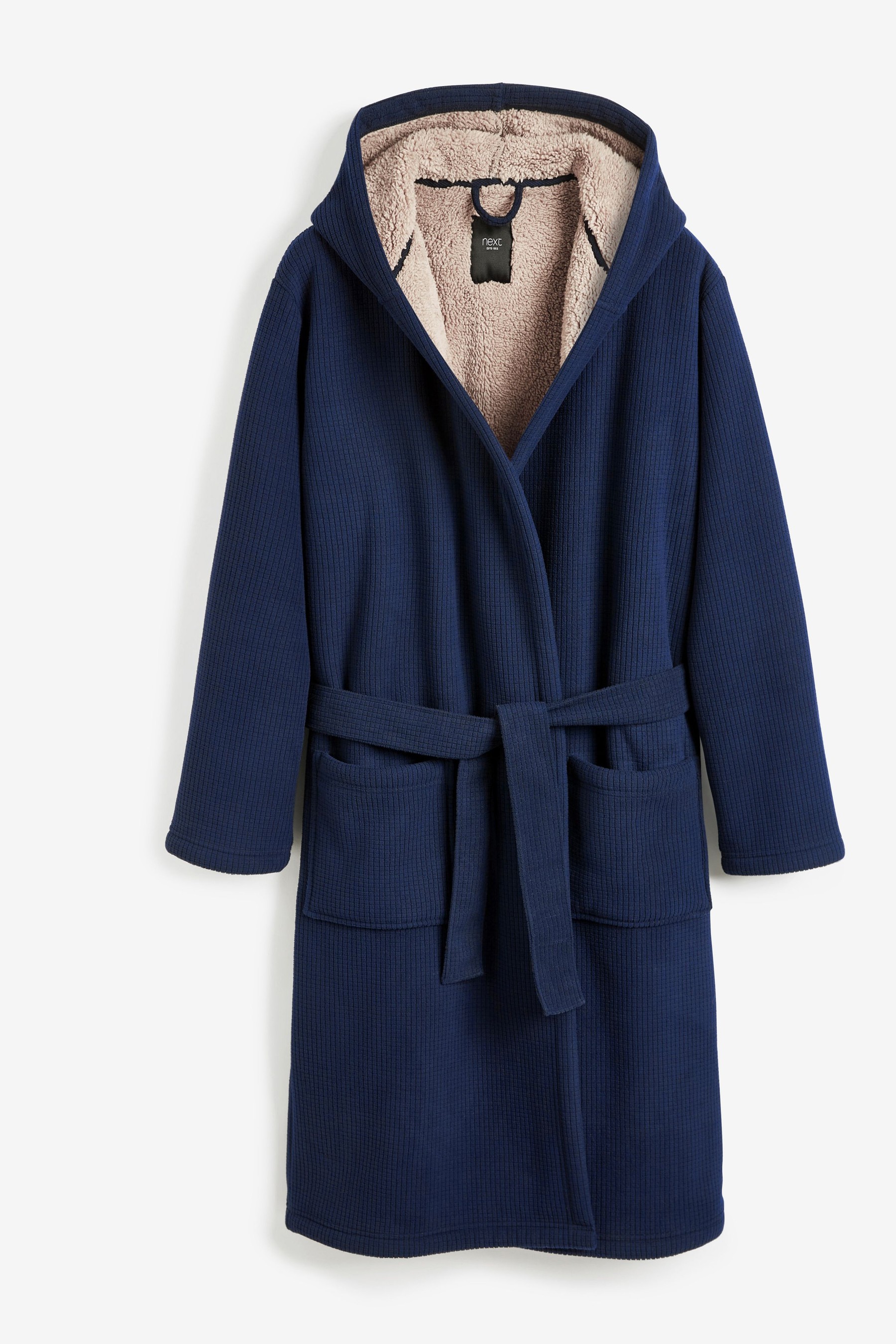 Borg Lined Hooded Dressing Gown