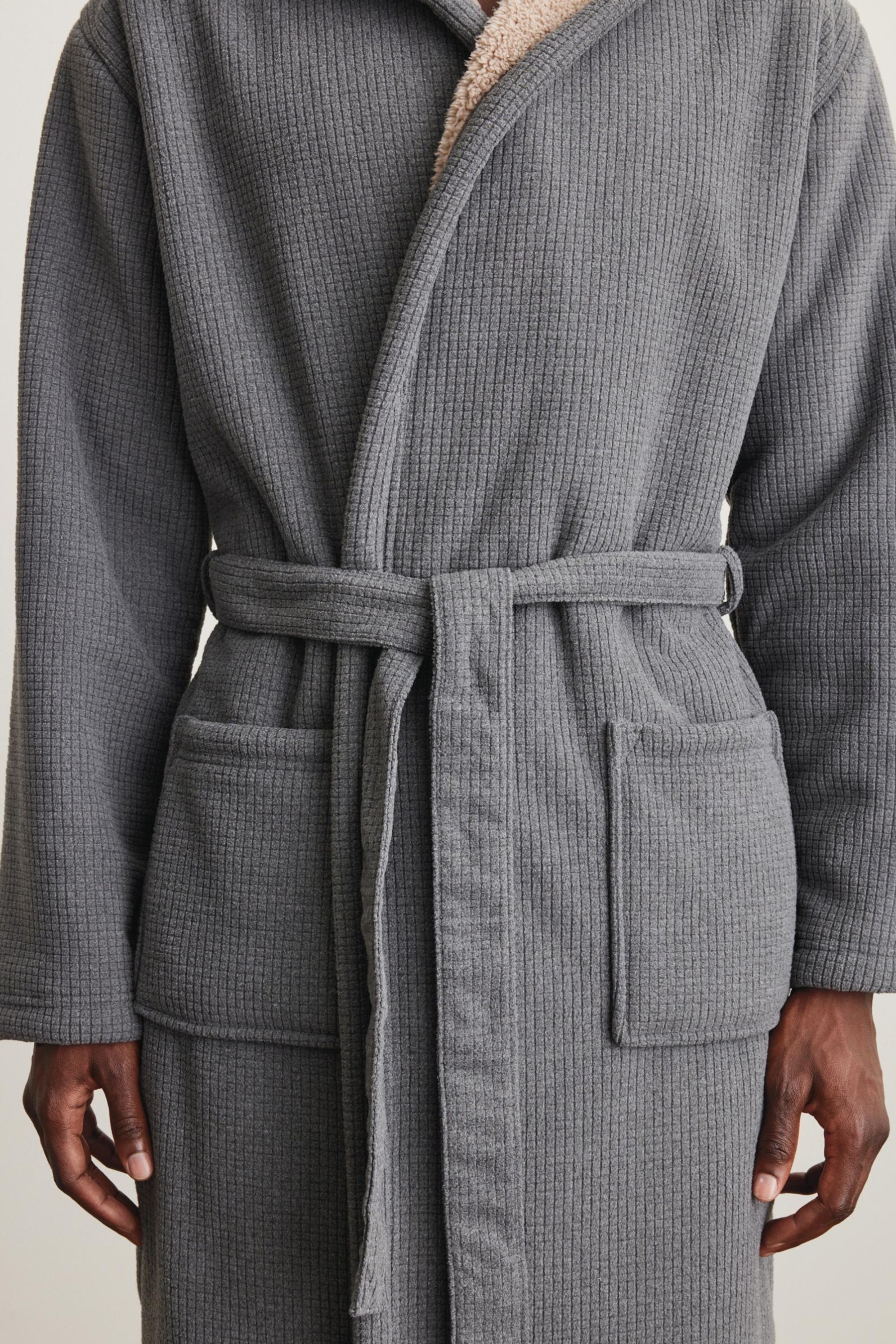 Borg Lined Hooded Dressing Gown