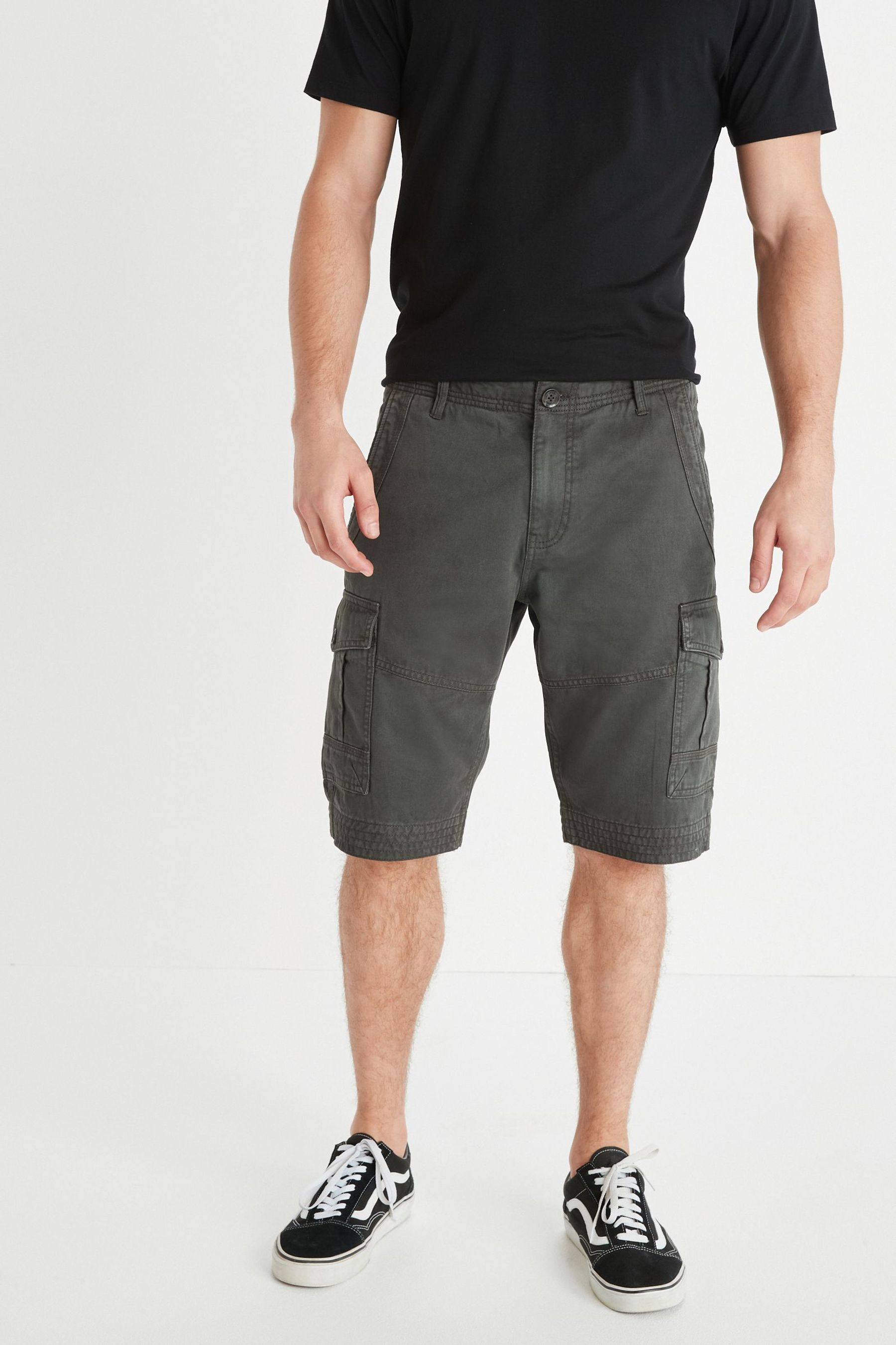 Premium Laundered Cargo Shorts Longer Length