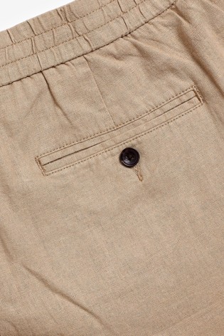 Elasticated Waistband Linen Shorts