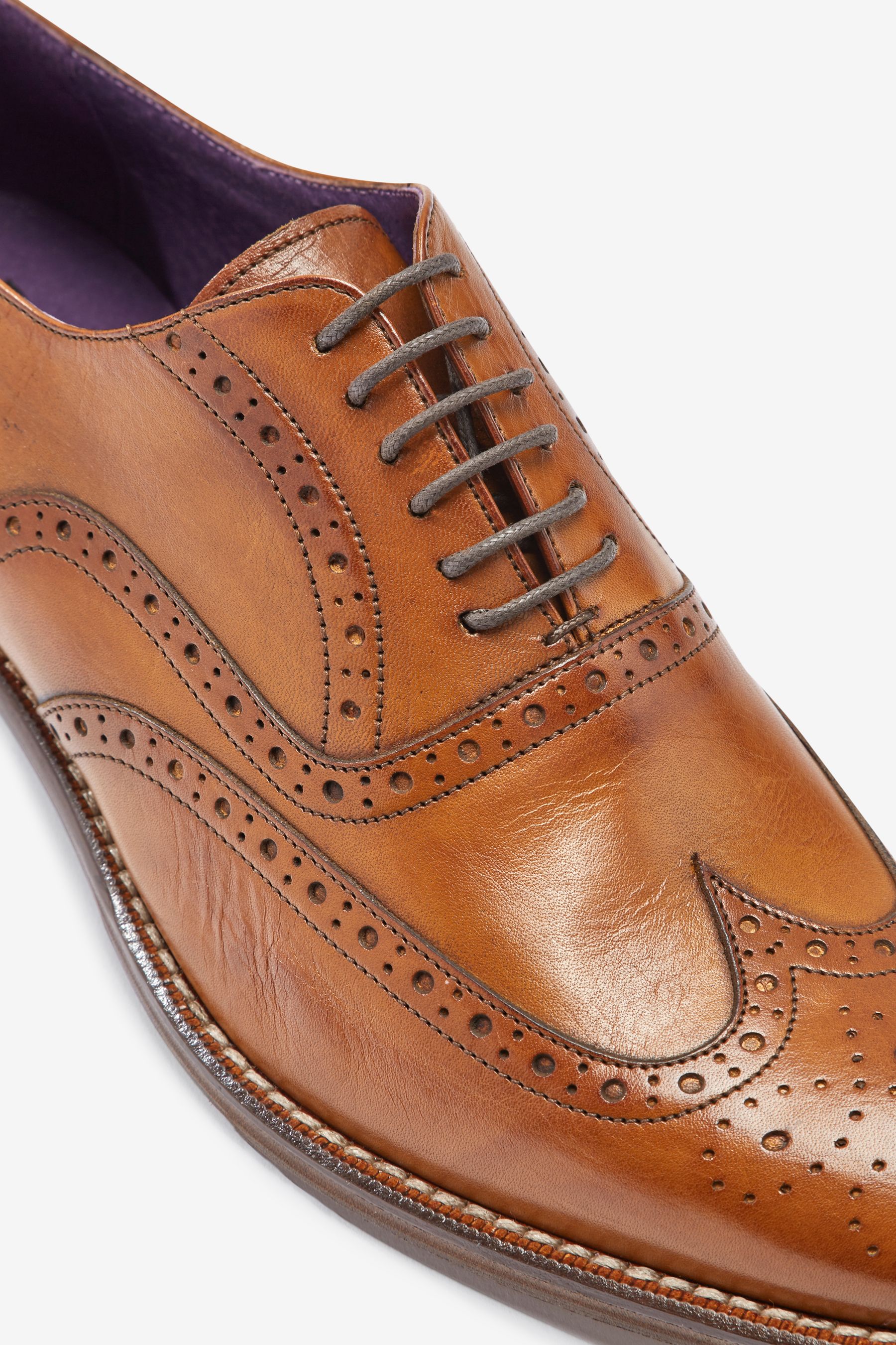 Signature Italian Leather Wing Cap Brogues