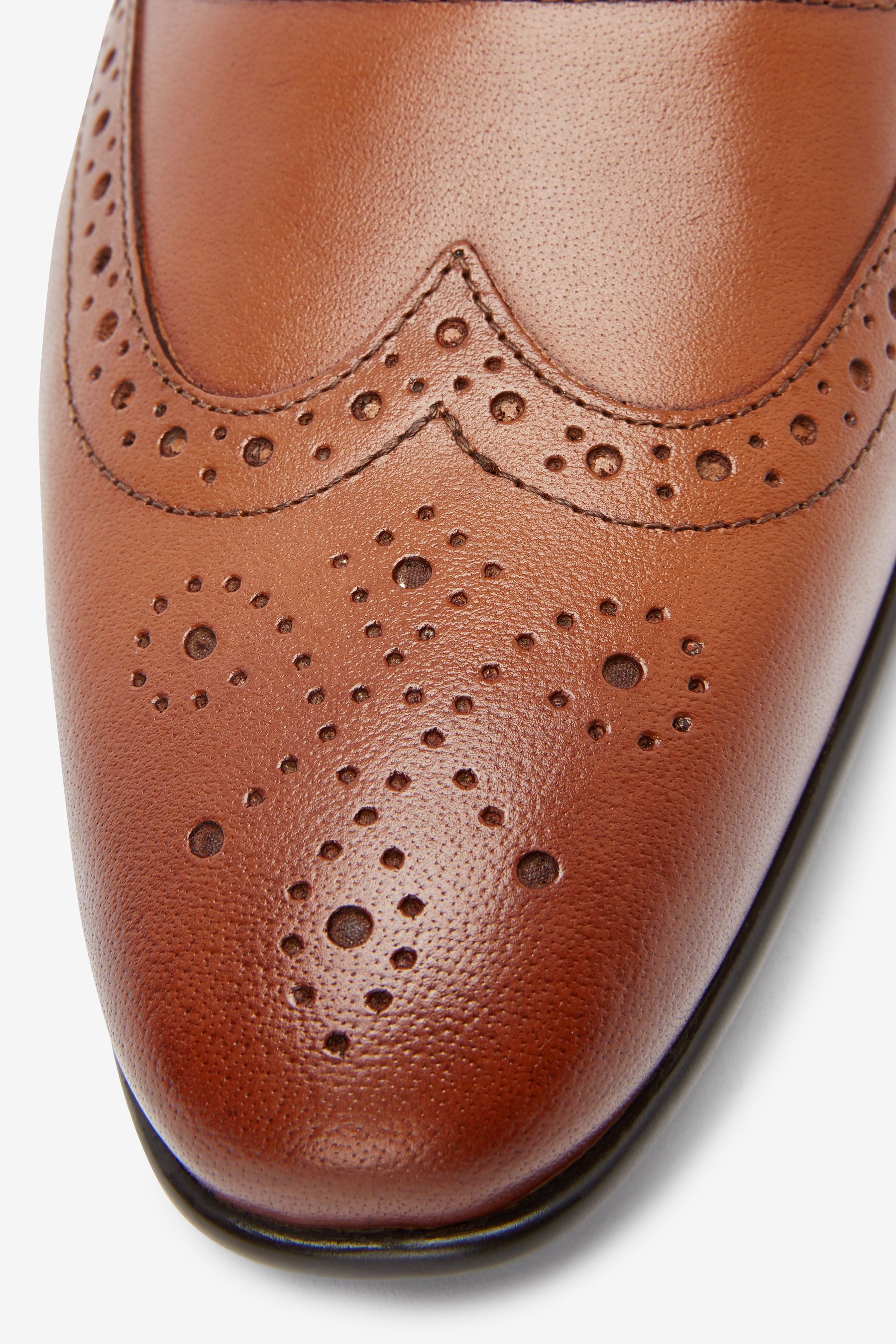 Leather Oxford Brogue Shoes Regular Fit