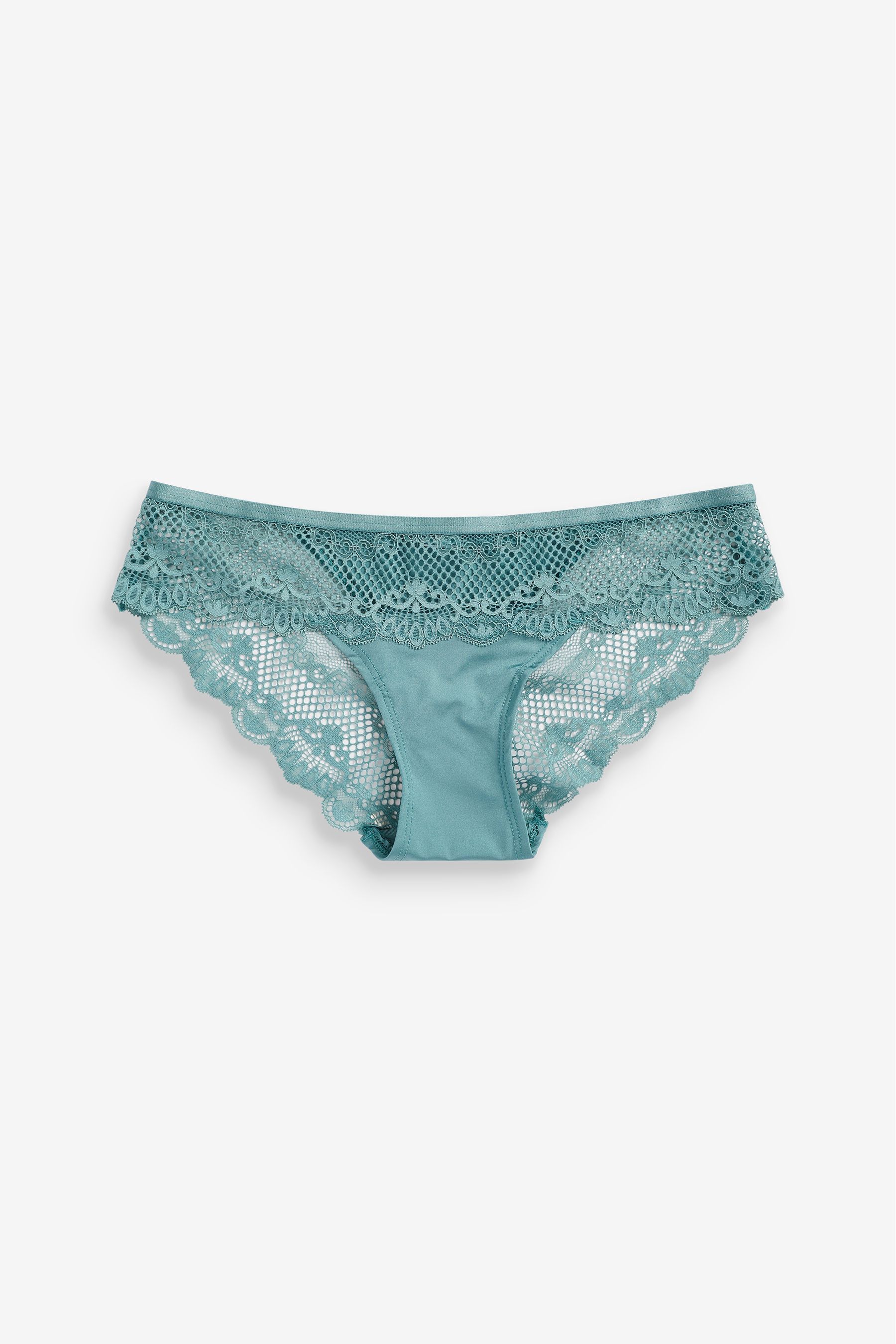 Microfibre And Lace Knickers Brazilian