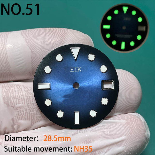 Nh35 watch double dial new C3 luminous modified craft watch skx007 SKX006 small millimeter 28.5mm abalone nh35 universal