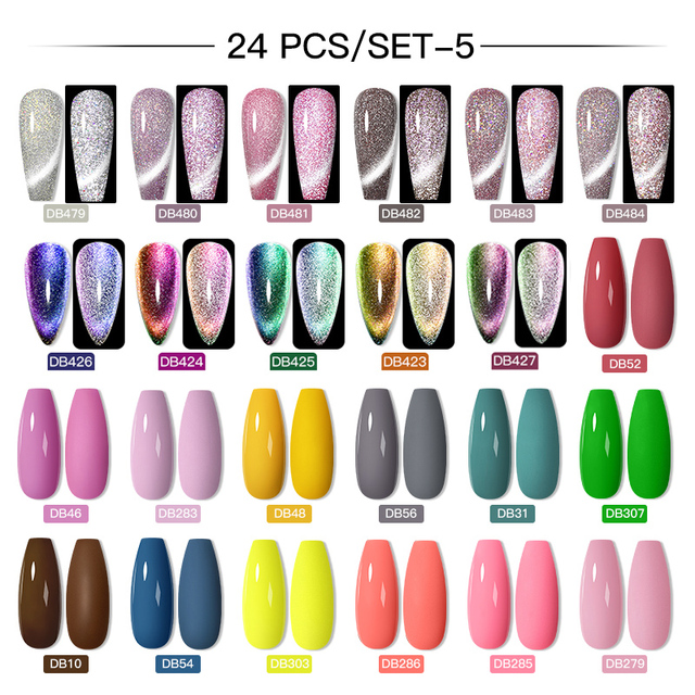 Mtssii 24/25/40/60pcs Gel Nail Polish Set Color Gel Semi Permanent UV Led Varnish Nail Art Design Soak Off Gel Set Nail Gel Set