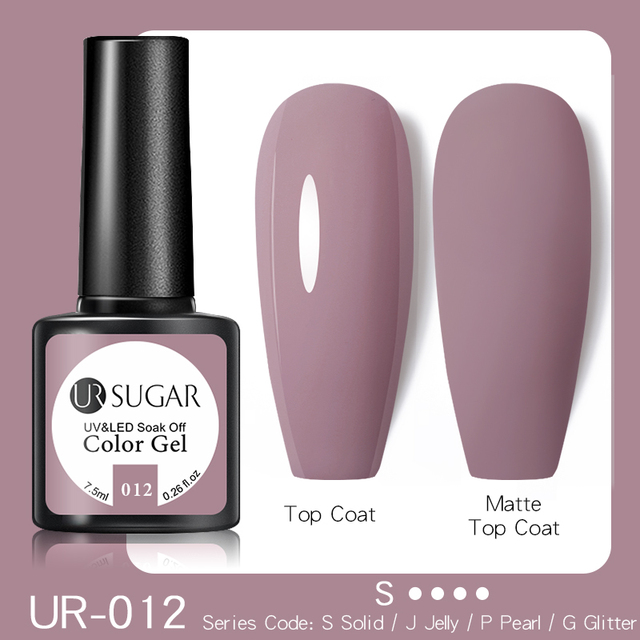 ur sugar 7.5ml purple color gel nail polish matte top coat semi permanent soak off nail art uv gel varnish all for manicure