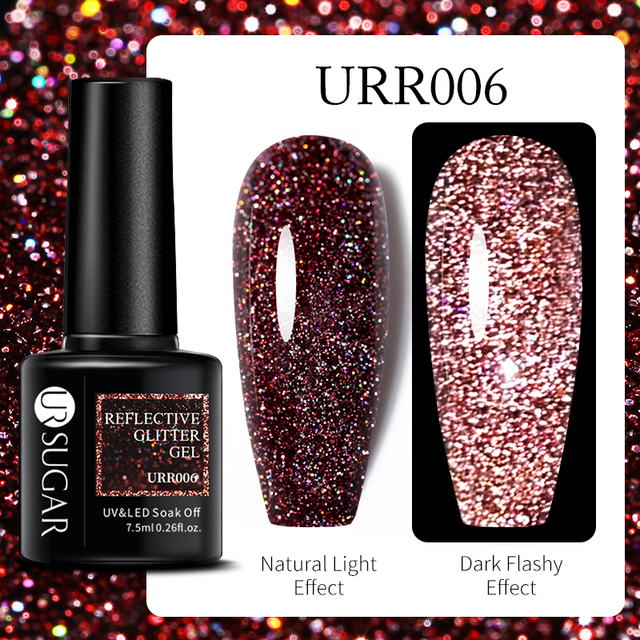 UR SUGAR 7.5ml Purple Series Gel Nail Polish Reflective Laser Gel Glitter Semi Permanent Lamp Varnish Soak Off Nail Art Design