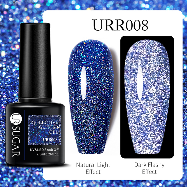 UR SUGAR 7.5ml Purple Series Gel Nail Polish Reflective Laser Gel Glitter Semi Permanent Lamp Varnish Soak Off Nail Art Design