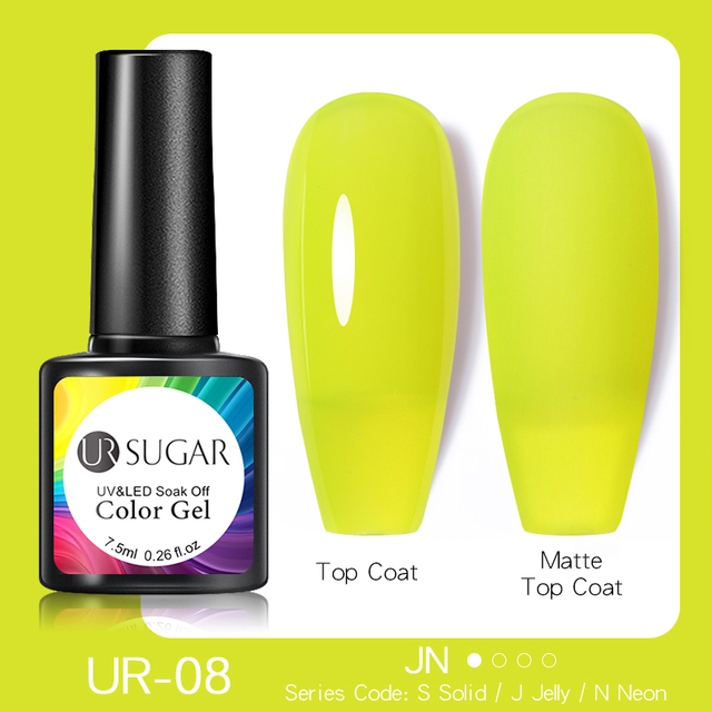 ur sugar 7.5ml neon luminous gel nail polish green fluorescent glow in the dark semi permanent soak off uv gel nail art varnish