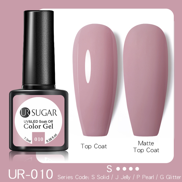 UR SUGAR 7.5ml Nude Pink Gel Nail Polish Soak Off UV LED Semi Permanent Gel Varnish All For Nails Art Design Manicure