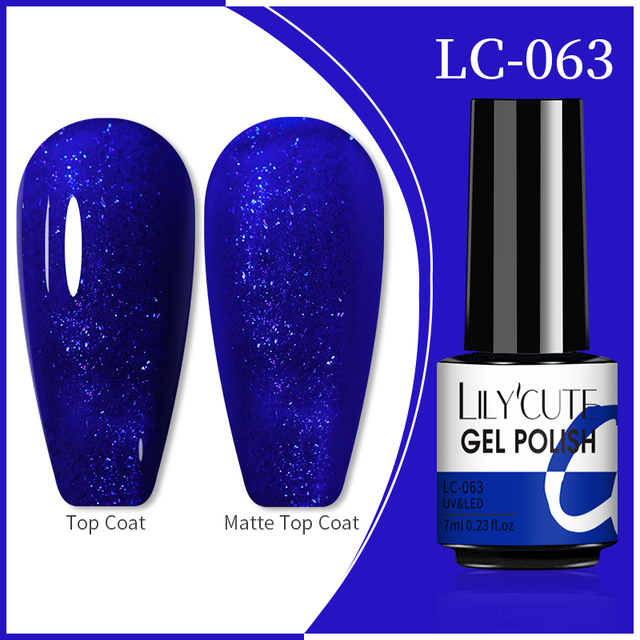 LILYCUTE 7ml Glitter Gel Nail Polish 12 Colors Semi Permanent Laser Sequins Soak Off UV Colorful Gel DIY Nail Art Polish Lacquer