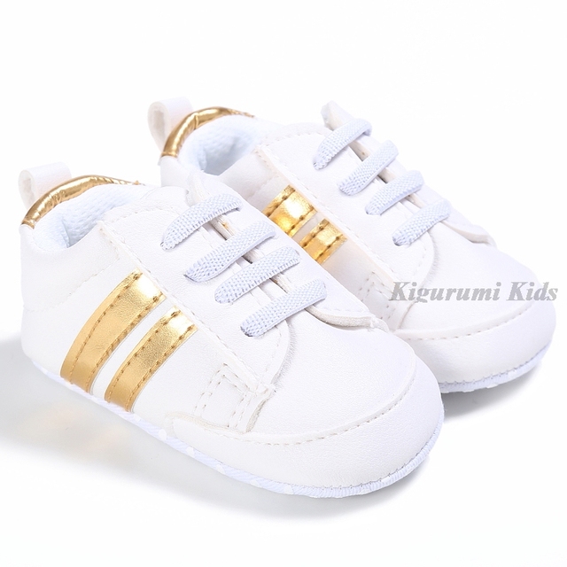 Soft Sole Leather Striped Boy Shoes Baby Girl Shoes Children Sport Running Shoes Newborn Baby First Walkers Toddler Kids Sneaker