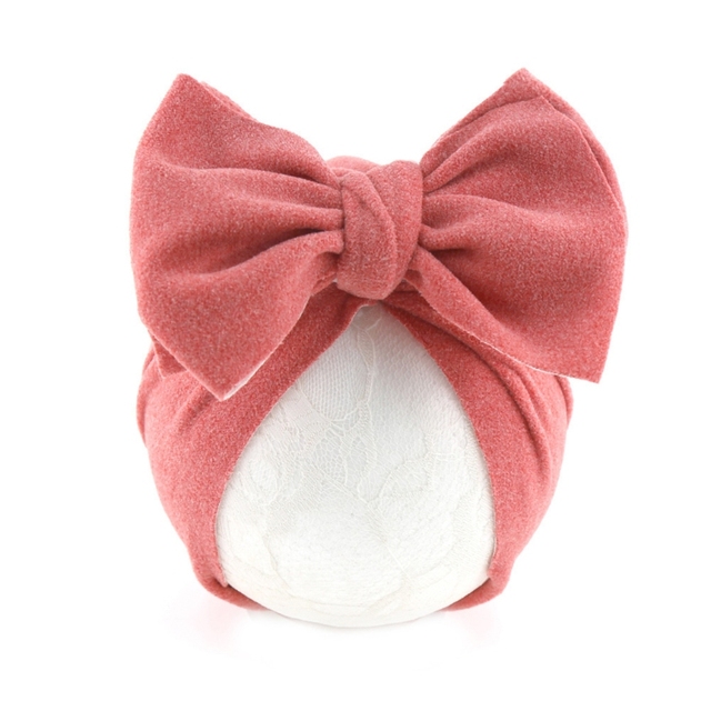 Baby Big Bowknot India Beanie Knit Solid Color Beanie Cute Bow Cotton Elastic Turban Headband for Babies Girls Boys