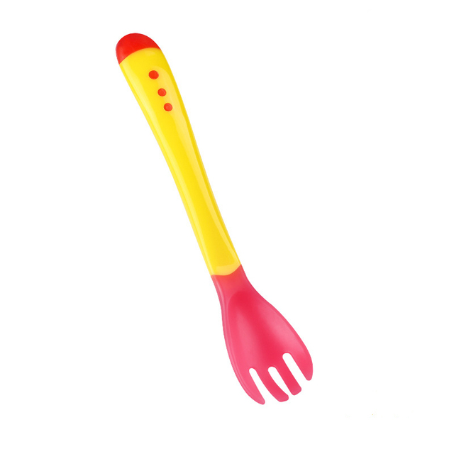 1pc Baby Soft Temperature Sensing Spoon Baby Safety Learning Fork Spoon Children Kids Boy Girl Food Feeding Utensils Tool