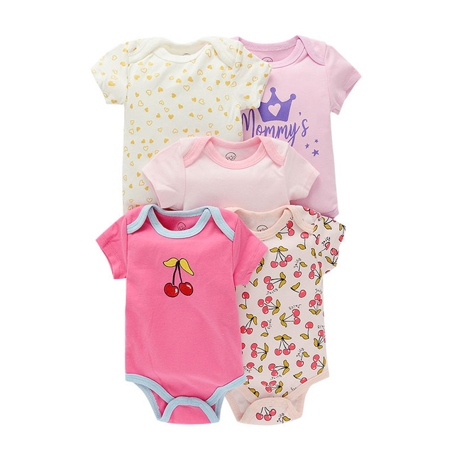 5pcs baby girl/boy bodysuit clothes for newborns high quality summer romper jumpsuits short sleeve infant girls clothes