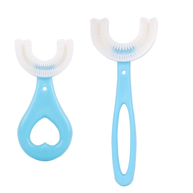 Infant Children Toothbrush 360 Degree U-Shape Oral Cleaning Silicone Brushing Kids Teeth Dental Care Hand-Version