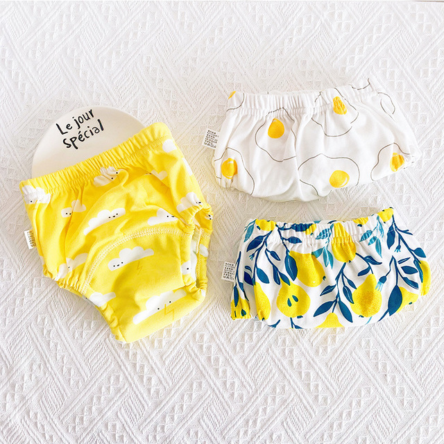 3 Pieces/Lot Baby Training Pants 6 Layers Baby Cloth Diapers Reusable Washable Cotton Elastic Waist Cloth Diaper 8-18kg Nappy