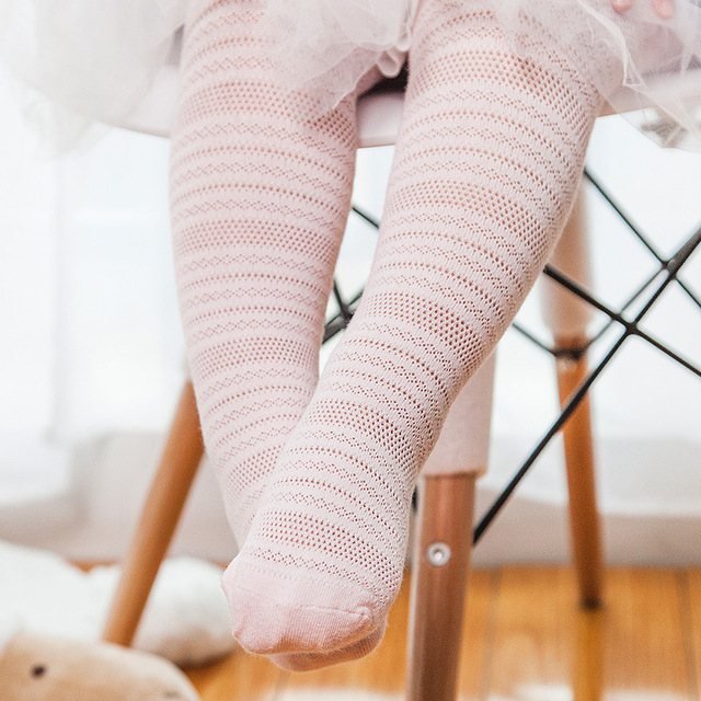 Spring Summer Infant Mesh Baby Pantyhose Baby Girls Princess Pantyhose Baby Socks Stripe Baby Socks White Soft Cotton Socks