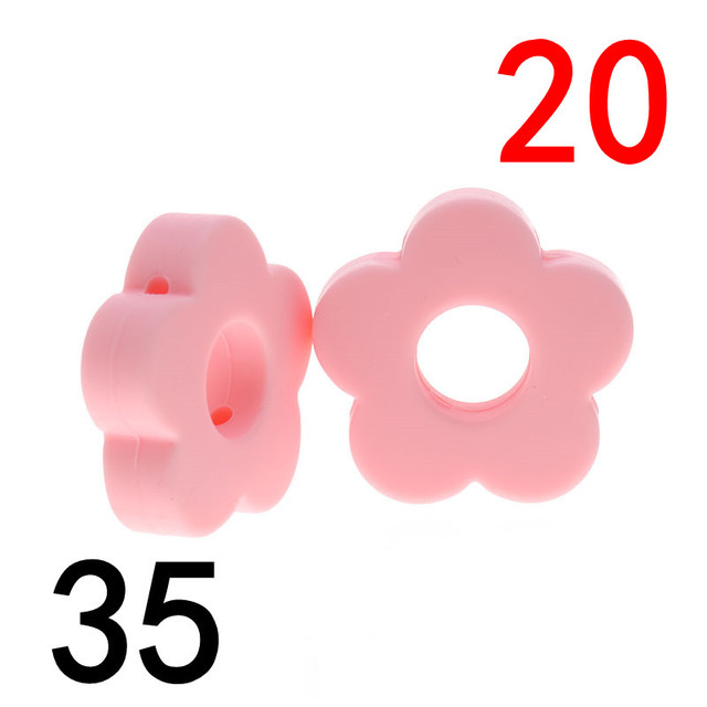 20pcs Baby Flower Beads Silicone Beads Flower Silicone Beads Teething Magic Teether Baby Chew Necklace Chew BPA Free Gift