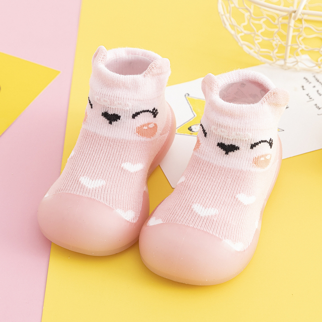 Unisex Baby Shoes First Shoes Baby Walkers Toddler First Walker Baby Girl Kids Soft Rubber Sole Baby Shoes Knit Socks Anti-slip