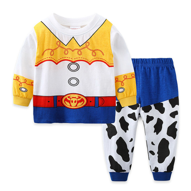 Children's Clothing Pajamas Set Toy Story 2 3 Buzz Lightyear Sets Cartoon Wood Pajamas Cotton Long Sleeve Sleepwear Christmas Gift