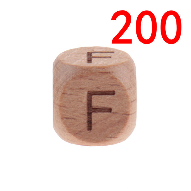 200pcs 12mm Beech Wooden Beads For Baby Wood Letters Bead Baby Teether Diy Beads With Silicone Teether Letters Alphabet