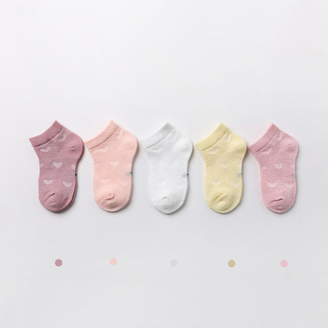 5pairs/set Breath Cotton Baby Boy Crystal Silk Kids Socks Summer Thin Mesh Baby Socks for Girls Children Socks Miaoyoutong