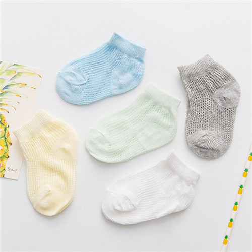 5pairs/pack Newborn Baby Socks Summer Thin Mesh Baby Socks for Girls Cotton Infant Baby Boy Socks Casual Sports Style 2020 New