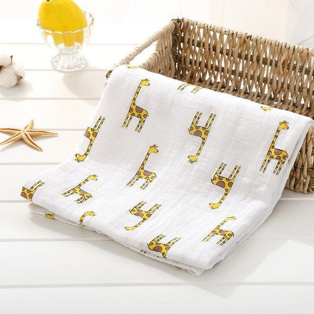 120cm*110cm 2 Layer Muslin Blanket Muslin Bamboo Baby Swaddle Blankets Newborn Baby Muslin Battaniye