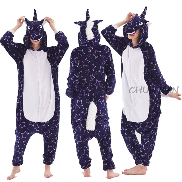 Winter Kigurumi Kigurumi Soft Warm Soft Flannel Pajamas Cartoon Animal Hooded Pajamas Boys Unicorn Pajamas Girls Kids Sleepwear