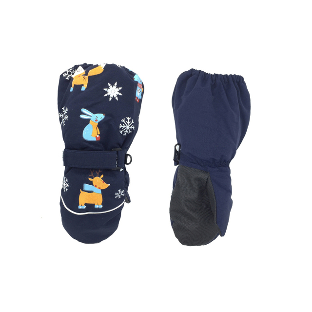 Kids Ski Gloves Long Sleeve Thick Windproof Water Resistant Non Slip Cartoon Deer Rabbit Winter Gloves