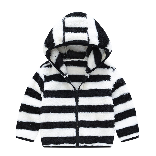 Autumn Jackets For Baby Boy Trench Children's Clothing Girls Warm Hooded Striped Outerwear Windbreaker Baby Kids Coats JYF