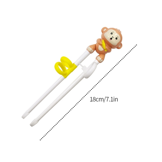 1 Pair Cartoon Learning Chop Sticks Reusable Training Baby Chopsticks or Feeding Spoon Tableware Learning Eating Set with Box