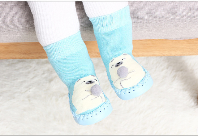 baby indoor sock shoes newborn baby socks winter thick terry cotton baby girl sock with rubber soles infant animal funny sock