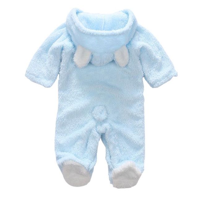 Winter Baby Clothes Flannel Infant Boy Clothes Cartoon Animal Bear Ear Romper Jumpsuit Warm Newborn Toddler Casual Baby Costume