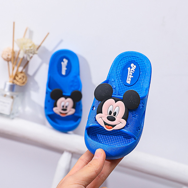 Disney Summer New Frozen Princess Slippers Non-slip Home Indoor Boys Mickey Mouse Cute Princess Off-Beach Shoes