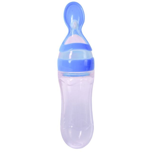 Newborn Baby Silicone Feeding Bottle Training Rice Spoon Baby Cereal Food Supplement Safe Tableware