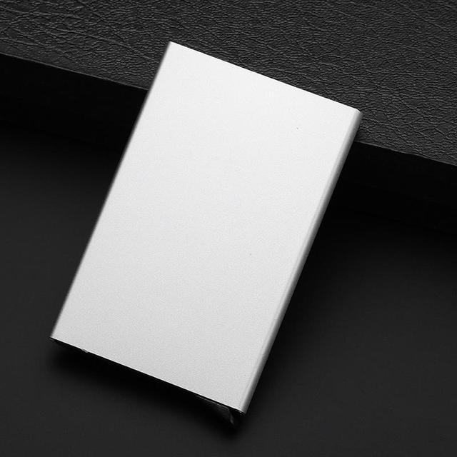 Anti-theft ID Credit Card Holder Porte Carte Thin Aluminum Metal Wallets Pocket Bank Box Women Men Credit Card Box