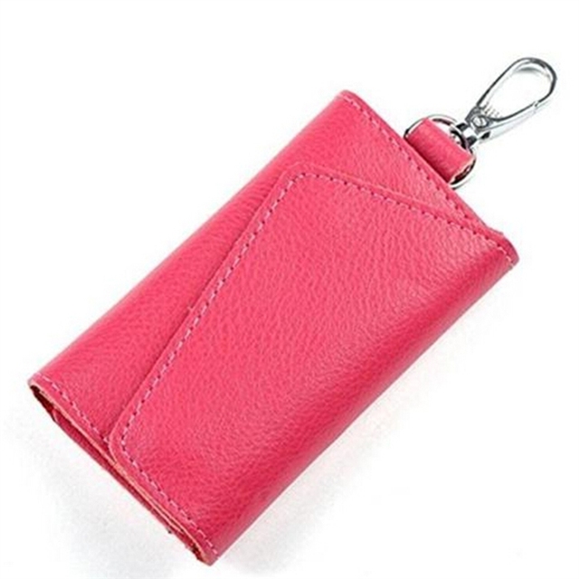 PU Leather Keychain Men Women Key Holder Organizer Pouch Cow Split Car Key Wallet Housekeeper Key Case Card Bag Small