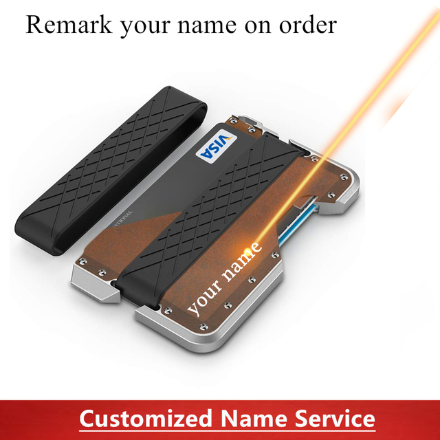 SEMORID-Multifunctional Anti-theft Anti-Rfid Metal Card Holder for Men,Small Smart Simple Wallet