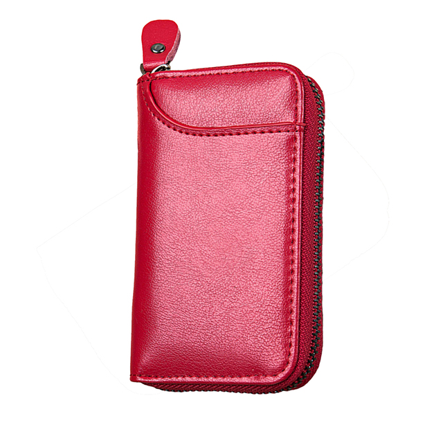 PU Leather Men Women Key Wallet Card Holder Car Housekeeper Coin Purse Keychain Zipper Key Bag With Key Rings