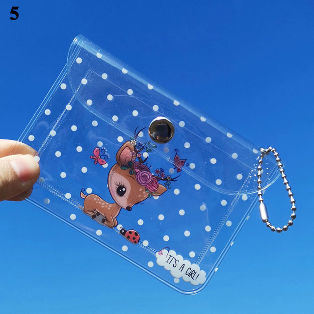 Fashion Transparent Waterproof PVC Women Card Case Business Card Holder Men Card Bag ID Card Small Wallet Girls Coin Purse