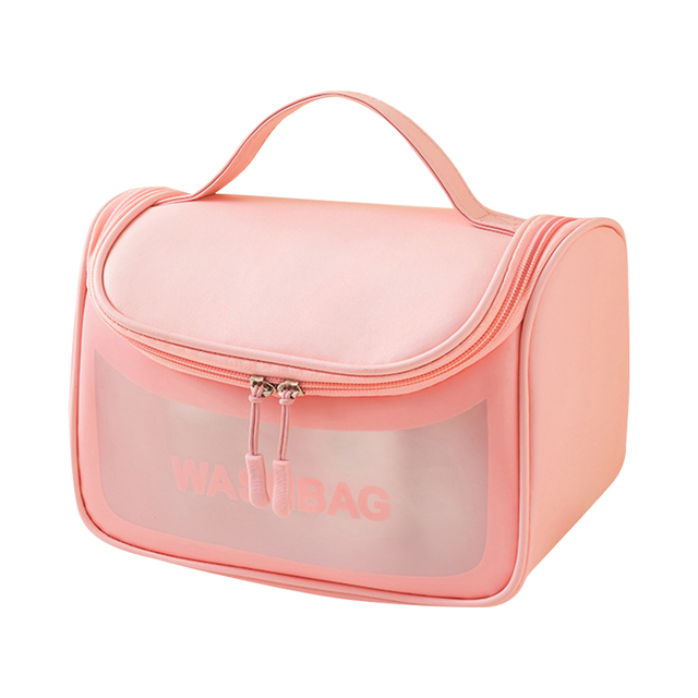 2022 Ladies Transparent Waterproof Cosmetic Bag Female Wash Toilet Bag Organizer Large Capacity PVC Travel Makeup Storage Bag