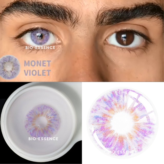 New 2021 1 Pair Colored Eye Contact Lenses Natural Brown Lens Monet Lens Blue Lens Gray Eyes Fashion Contact Lenses